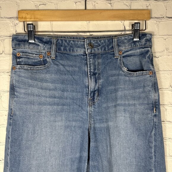 American Eagle Jeans Womens 4 Super High-Rise Baggy Wide Leg Blue Denim Stretch - Picture 2 of 13